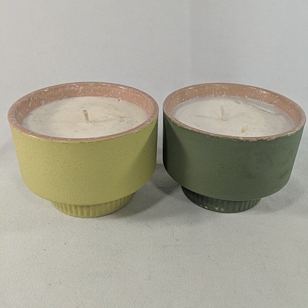 Illume 2 Set Candles Citron & Vetiver 11.9 oz 338 g NEW $78 MSRP Green Yellow